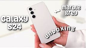 Samsung Galaxy S24 Unboxing (Marble Grey 256GB) | Samsung Cases | Aesthetic | Camera Test