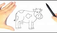 Cómo dibujar una Vaca para Niños | Dibujo fácil de Vaca