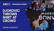 Novak Djokovic Rips Off Shirt and Throws to Crowd | Australian Open 2023