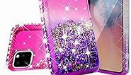 GW Case for Apple iPhone 13 Case w[Tempered Glass Screentector] Bling Diamond Girls Women for iPhone 13 Case Cover - Purple/Pink