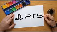 How to draw the PS5 logo - PlayStation 5 logo