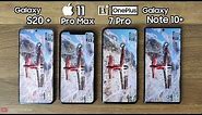 100% BATTERY DRAIN TEST - Galaxy S20 Plus vs iPhone 11 Pro Max / OnePlus 7 Pro / Note 10 Plus
