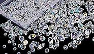 600 Pcs Glass Beads for Jewelry Making, Assorted Crystal Rondelle Beads with Box - 4/6/8mm, AB Color