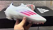 Adidas F50 Adizero FG Firm Ground Soccer Cleats - White/Red/Blue