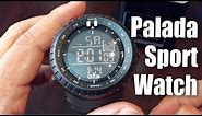 PALADA Outdoor Waterproof Sport Arc-shaped Glass LED Digital Watch