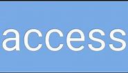 Access Definition & Meaning