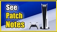 How to See Patch Notes & Game Update History on PS5 Easy Method