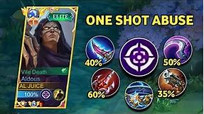 NEW ALDOUS PERFECT BUILD AND EMBLEM 2023!! (The best one shot abuse in mobile legends!!!)