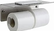 Double Toilet Paper Holder with Shelf,Idealmax Toilet Paper Holder Brushed Nickel,Large Commercial Toilet Paper Dispenser Phone Shelf, Wall Mounted Tissue Roll for Bathroom, Stainless Steel