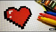 Handmade Pixel Art - How To Draw a Kawaii Heart #pixelart