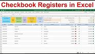 Checkbook App: Balance & Reconcile Bank Account in Excel Registers Spreadsheet Template for Finances