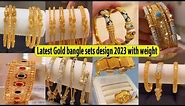Latest Gold bangle sets design 2023 with weight // Bridal Kangna Design 2023