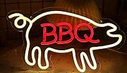 JFLLamp BBQ Neon Signs for Wall Decor Neon Lights for Bedroom Led Signs Suitable for Barbecue Restaurant Man Cave Bar Christmas Unique Gift for Lover, 5V Usb Power, 15.7 * 8.7 Inch(Warm White + Red)