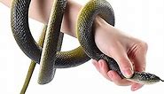 53” Large Rubber Snake Super Realistic, Fake Snake Looks So Real, Snake Toy Thick, Great for Pranks, Halloween Party Decoration, Garden Props - Deter Squirrels, Bunnies, Birds Wirrabilla