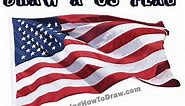 How to Draw a US Flag (American) Realistic Waving Step by Step Drawing Tutorial