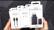Samsung 65W PD Power Adapter Trio Charger & 3A + 5A Samsung USB-C Cables