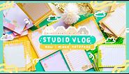 Studio Vlog 🍐 How I Make Notepads | Small Business Shop Preparation ep. 2