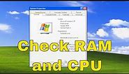 How to Check RAM and CPU of Windows XP Computer [Tutorial]