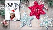 Felt Stitched Star Ornaments tutorial with Paige
