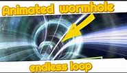 Animated wormhole a tunnel through space Loop able 4k