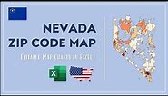 Nevada Zip Code Map in Excel - Zip Codes List and Population Map