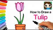 How to Draw a Tulip Easy | Realistic