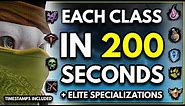 Guild Wars 2: ALL Classes (Professions) & Elite Specializations in 200 seconds! | Up-to-date 2024
