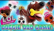 LOL Surprise Dolls Doggie Doo Game Unboxing! With Queen Bee, LOL Pets Miss Puppy, & Dollmatian!