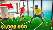 BUILDING A $1,000,000 INDOOR FOOTBALL PITCH! (1vs1 Challenge)