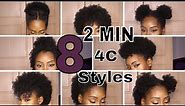 8 SUPER QUICK HAIRSTYLES ON SHORT 4C HAIR