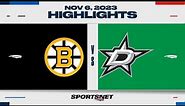 NHL Highlights | Bruins vs. Stars - November 6, 2023