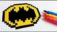 Handmade Pixel Art - How To Draw Old Logo Batman #pixelart