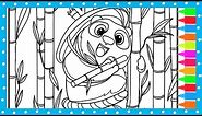 Coloring A Cute Panda | Coloring Book Pages