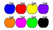 Learn Colors For Children With Apples Colouring Pages | Teach Colours English For Baby