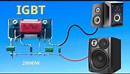 DIY Powerful Ultra Bass Amplifier From 2 IGBT, No IC , Simple circuit DIY Audio
