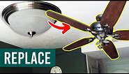 How to Replace a Light with a Ceiling Fan (Install a Ceiling Fan) - Step by Step