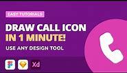 How to Draw icons | Call icon in 1 minute, Easy tutorial with Figma