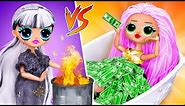 Rich Doll vs Broke Doll / 10 DIY LOL Surprise Ideas