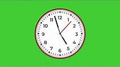 24 Hours Time lapse Analog Round Clock on Green Screen | HD | ROYALTY FREE