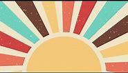 Colorful Vintage Background Video 4K : Retro Sunburst Rotation Mini Stars Sparkle Motion Graphic