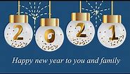 Happy New Year Card with music in PowerPoint - New Year Greeting Card 2021