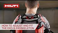 Hilti EXO-S Exoskeleton designed for overhead work - how to adjust and fit