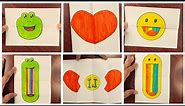 Paper Floding 3 Creative Art Idea | Heart Broken - Emoji Face - Frog Face Satisfying Art