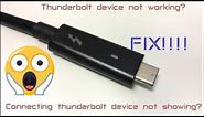 How to fix thunderbolt device not working or connecting?