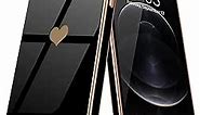 Teageo for iPhone 12 Pro Max Case for Women Girl Cute Love-Heart Luxury Bling Plating Soft Back Cover Raised Camera Protection Bumper Silicone Shockproof Phone Case for iPhone 12 Pro Max, Black
