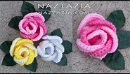 HOW to CROCHET ROSE with RINGS - Flor Flores Rosa Rosas by Naztazia