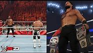 WWE 2K23 Gameplay: Roman Reigns Double Title Entrance, *NEW* Spear, Finishers, Winning Scene & More
