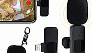 GIZMOS Wireless Lavalier Small Microphone for iPhone (with Keychain Casing) - Wireless iPhone Microphone for Recording & Video Livestream - Easy Set Up Plug-Play - Great Sound Quality