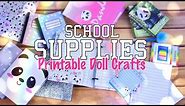 DIY - How to Make: Doll School Supplies | EASY | Working Note Books | Paper | Pencils & more