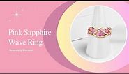 Rose Gold Pink Sapphire Ring - The Exquisite Pink Sapphire Wave Ring